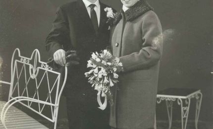 Joke en Koos Blummel-Brouwer, trouwfoto 