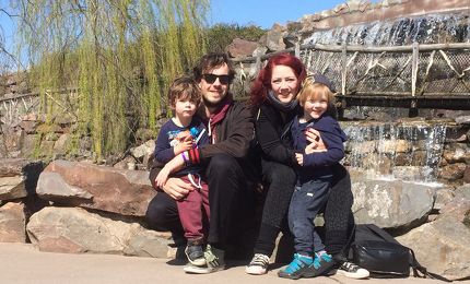 Nuala Burns met haar gezin 